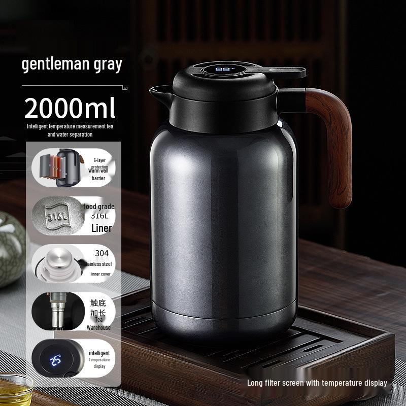316L Stainless Steel Large-Capacity Thermos Kettle for Tea Brewing and Steeping