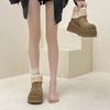 Fashion retro versatile splicing thick-soled heightening short boots women's 2025 autumn and winter new sweet wind round head boots