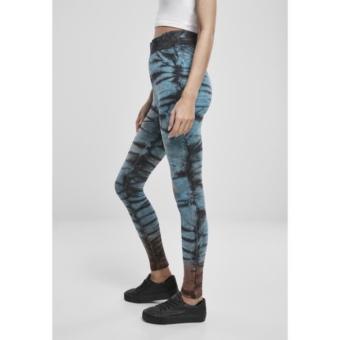 Legging Femme - Urban Classics - Tie Dye - Haute Taille - Respirant - Blanc