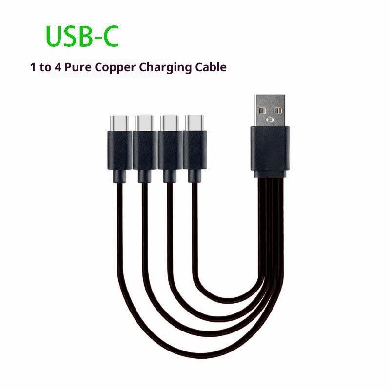 4 Port USB C PD Splitter Cable Short Cord 5V USB A C To Type C Multiple Charging Cable 4 In 1 Micro USB Splitter Adapter Cable