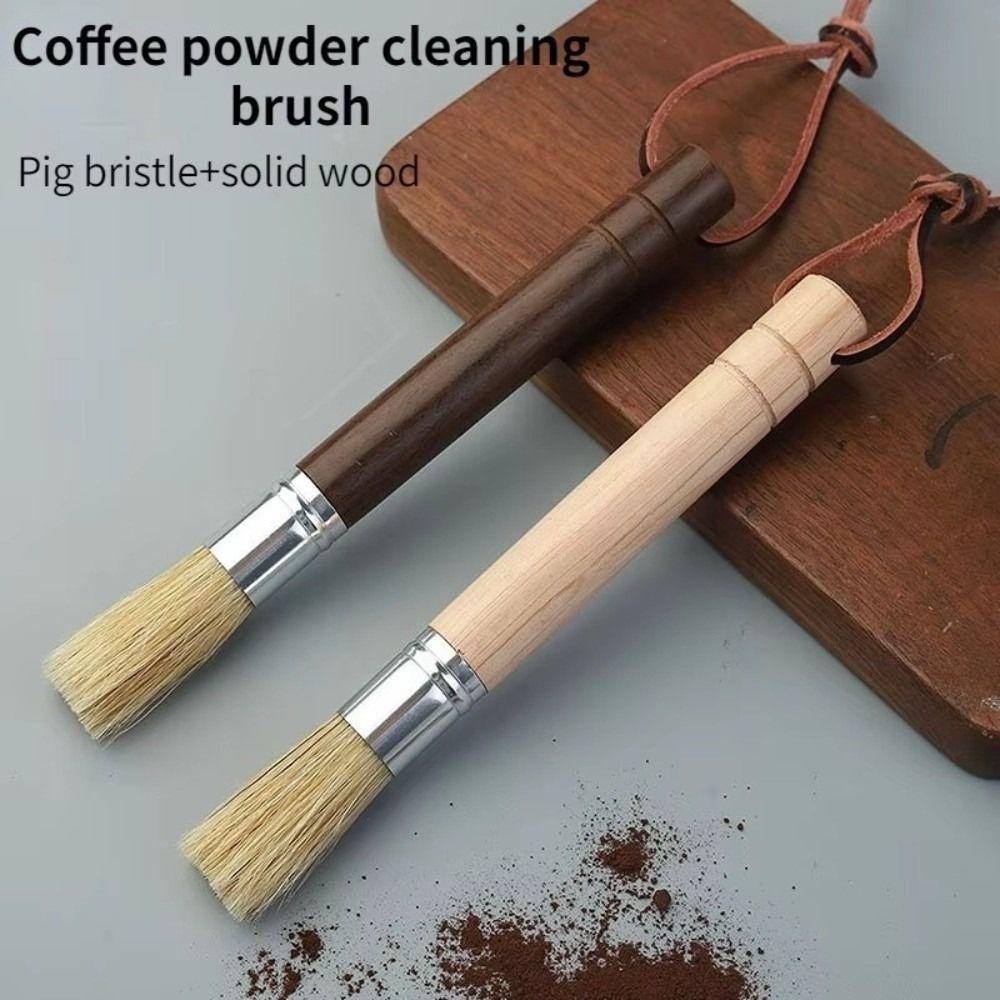 Solid Wood Coffee Grinder Cleaning Brush Retro Coffee Machine Accessories Home Kitchen