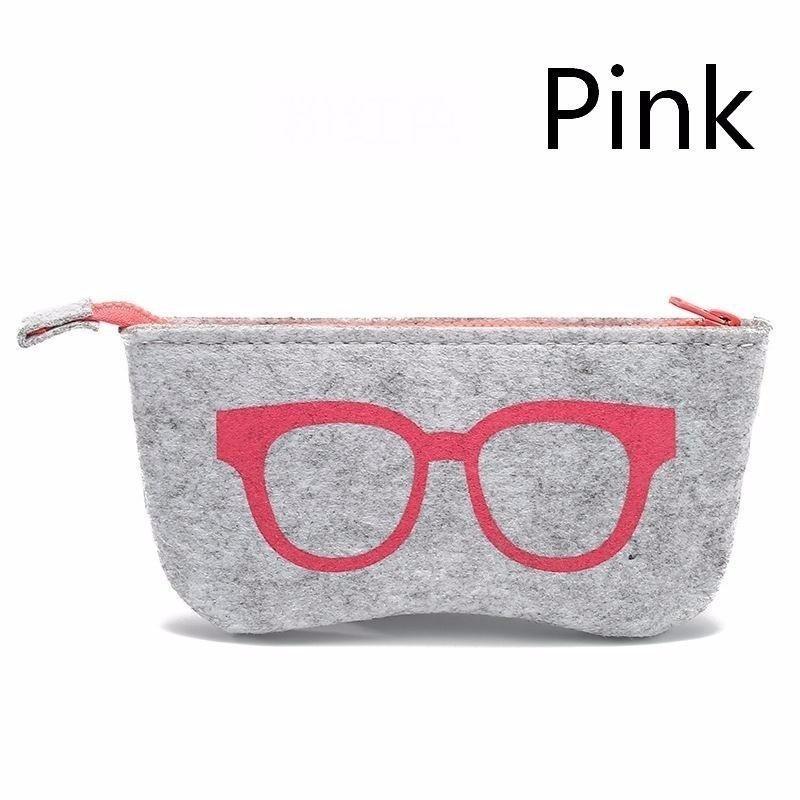 

Multifunctional Personality Cosmetic Bag Unisex Soft Zipper Wool Felt Cloth Eyewear Accessories Glasses Bag. Pink