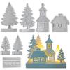 7pcs Christmas Silicone Molds Set Christmas Tree House Soap Mould Making Casting Plaster Epoxy Aromatherapy Resin Craft Ornament