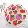 1pc Strawberry Pattern Automatic Open/close Folding Umbrella, Compact Portable Travel Umbrella,Durable Construction yy250814135