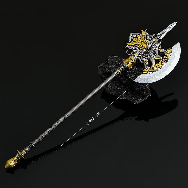 [Nekogamiyama] Romance of the Three Kingdoms General Hero Weapon Xu Huang Gongming Axe Total Length 22cm  Miniature Figure Collector Interior Goods