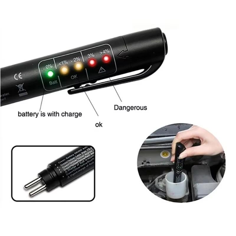 Auto Liquid Testing Brake Fluid Tester Pen 5 LED Indicator Display for Electronic Pen Brake Fluid Oil Tester Digital