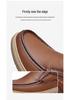 Men's Genuine Leather Slip-On Moccasins - Comfortable Casual Driving Shoes for Spring and Summer.