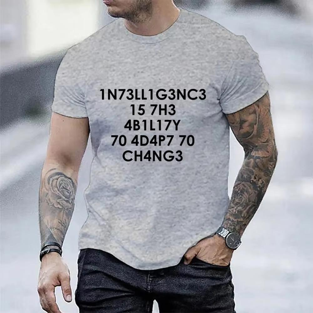 Camiseta para Hombre La Inteligencia es la Capacidad de Adaptarse al Cambio Estampado Camiseta de Hombre Camisetas Deportivas Moda Streetwear Harajuku