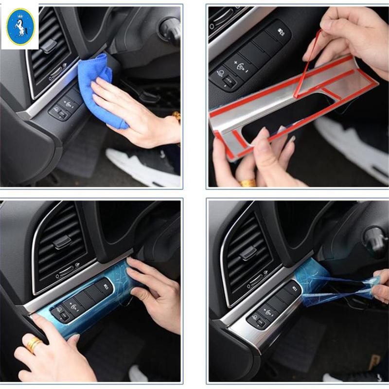 Matte Car Headlight Headlamp Switches Buttons Decor Frame Cover Trim For Hyundai Elantra Sedan 2016 - Interior Accessories