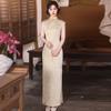 Water Drop Collar National Style New Chinese Sleeveless Long Cheongsam Improved Young New Girl High Sense