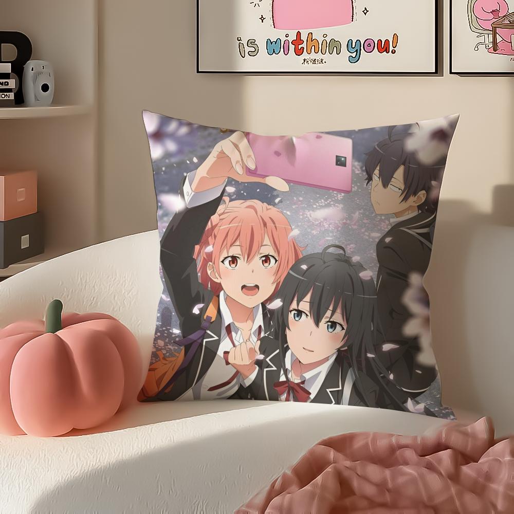 MMy Teen Romantic Comedy SNAFU Cushion Cover Pillowcase Short Plush Invisible zipper Room Sofa Cushion Cover