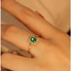 Damen Kreativer Quadratischer Paraiba Ring Silber Vintage Modelle Schmuck Farbiger Zirkon Mode Smaragdring Damen Party Geschenke