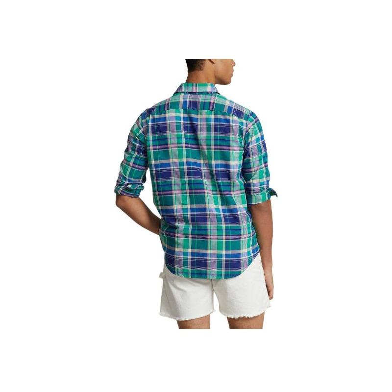 Ralph Lauren SS24 Plaid Point Collar Single Breasted Long Sleeve Shirt Men Multi Color MNPOWOV16823328-999