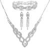 Korean Style Wedding Bride Hollowed Out Rhinestone Women Necklace Earrings