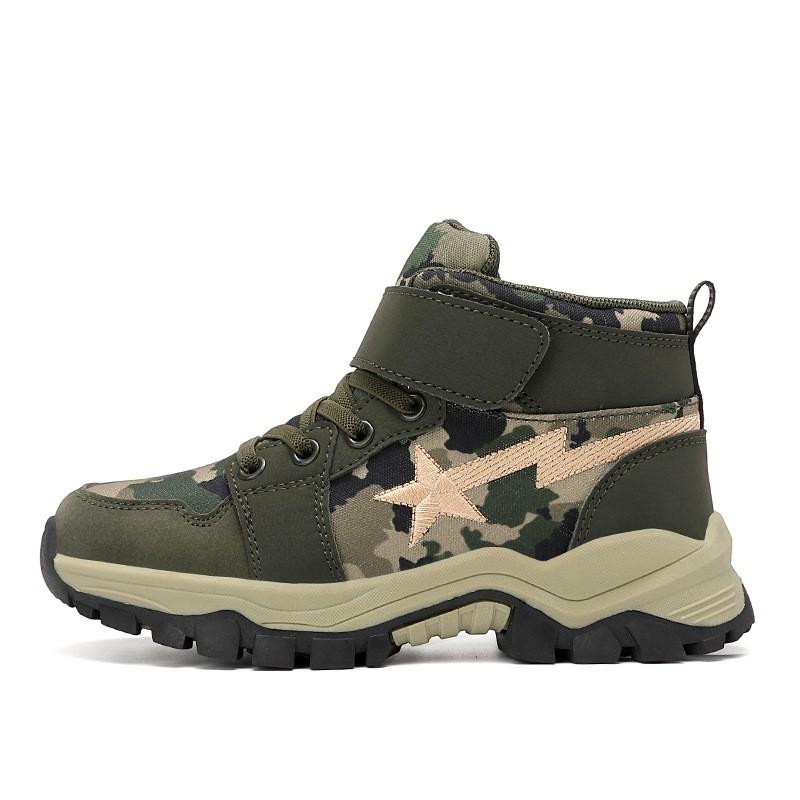 Kids Camouflage High-Top Outdoor Hiking Shoes Boys Girls Rubber Sole Durable Canvas Training Sneakers Children s Camouflage Canvas Shoes