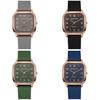 Fashion Silicone Strap Quartz Watch For Women With Mineral Glass And Square Face