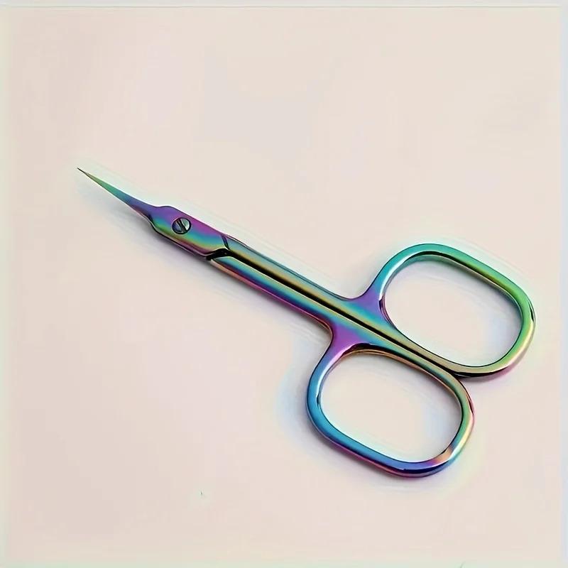 1/2 pcs Precision Stainless Steel Cuticle Scissors - Comfort Grip, Easy-to-Use Nail Care Tool for Home & Salon Use