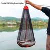 Compact Foldable Quick-Dry Fishing Net Bag with Thick Adhesive Coating for Small Fish Protection.