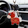 2026 Year of Horse Keychain Pendant Acrylic Red Horse Cartoon Design Metal Ring Key