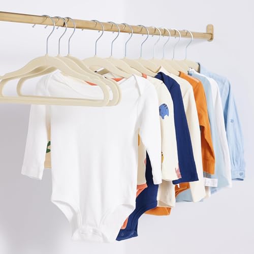 Basic Hangers, 30-Piece Set, for Children's Clothes, Anti-Slip, Beige