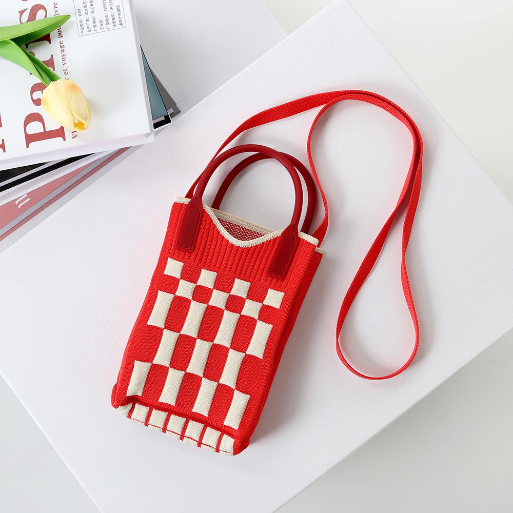 Korean Style 2024 Knit Tote & Crossbody Bag for Women