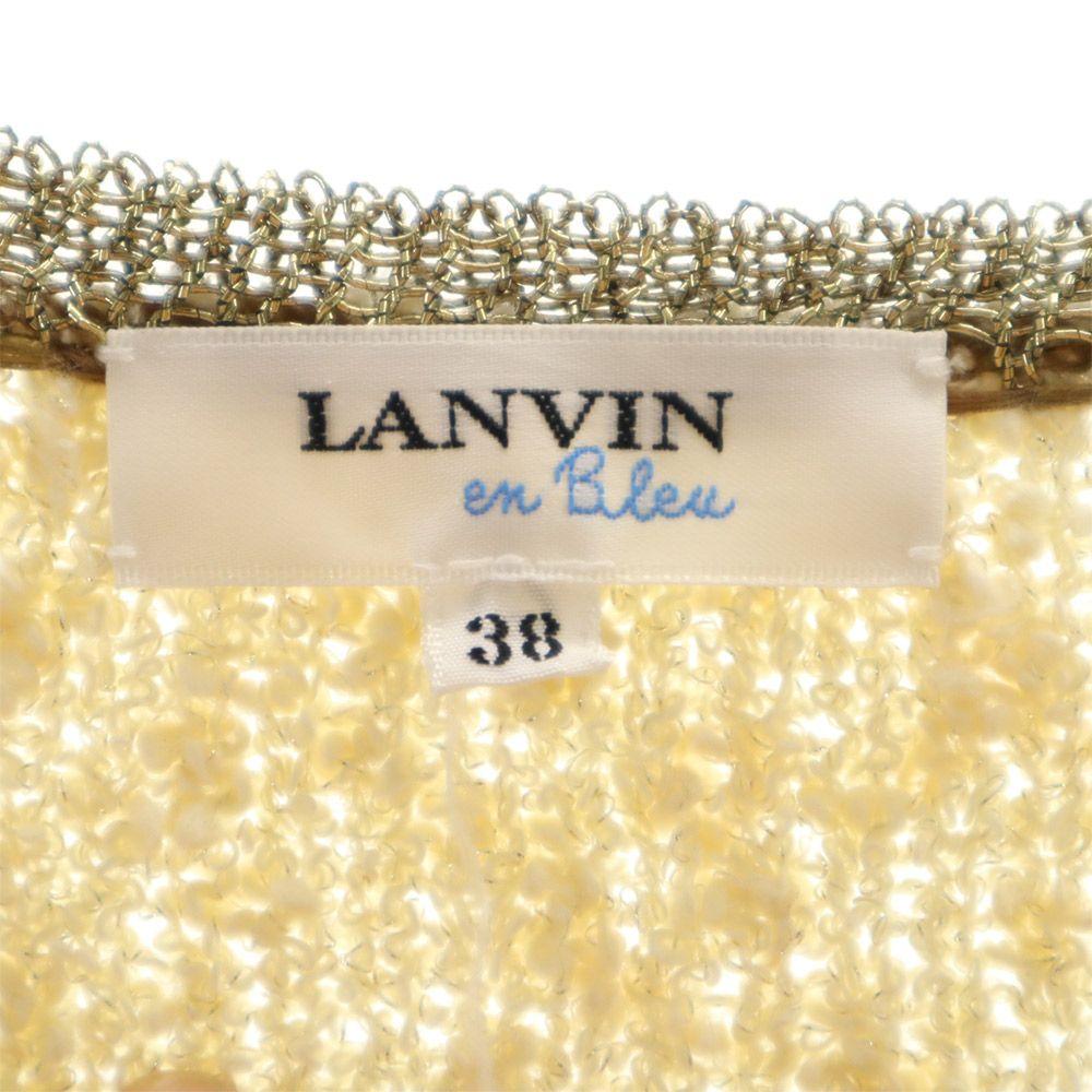 LANVIN en Bleu Вязаный кардиган с длинным рукавом 38, сделано в Японии 90-е, старый винтаж, женский, б/у