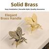 Retro Bee Brass Handle Furniture Hardware Wardrobe Drawer Pulls Trendy Cabinet Door Knobs  Dresser