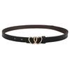 1PC Double Love Heart Buckle Thin Belt Simple Ladies Jeans With Suit Long Shirt Decorative Belts Women