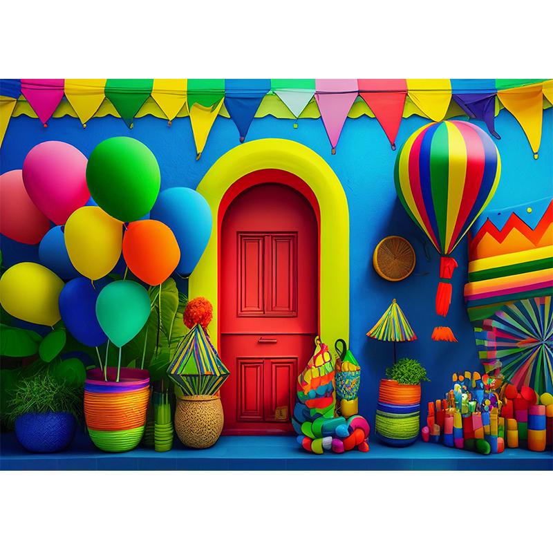 Bonvvie Photography Background Colorful Balloon Baby 1st Birthday Party Decoration Banner Photobooth Backdrop for Photo Studio7