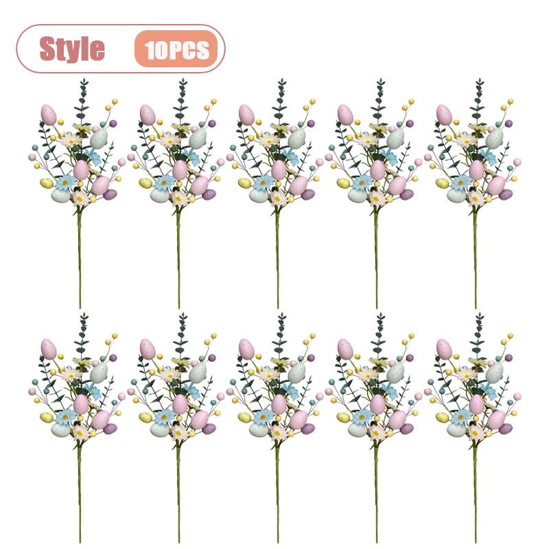 1-10PCS Easter Artificial Flower Arrangement Eggs and Berries Spring Table Decor for Holiday Dining Room and Farmhouse Decor