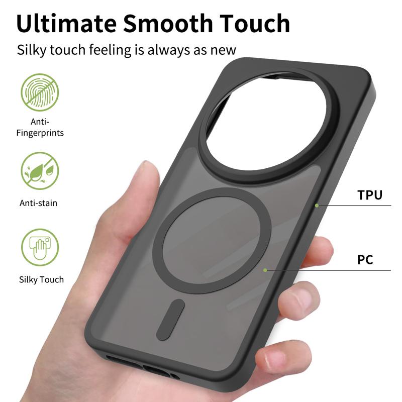 Xiaomi 15 Ultra Kılıfı Mat PC+TPU Parmak İzi Bırakmayan Pürüzsüz Dokunuş Yarı Saydam Kapak Xiaomi Mi 15 Ultra İçin