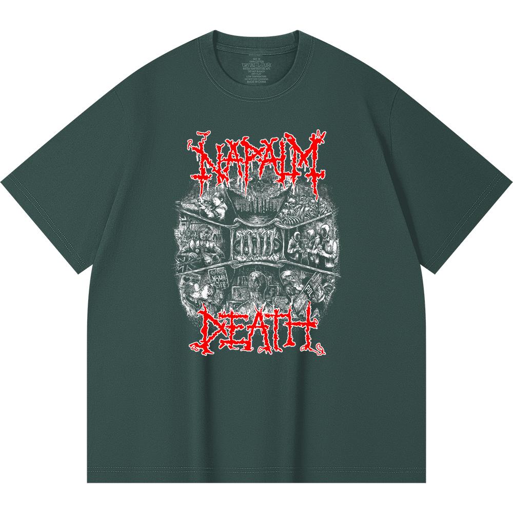 230 g/m² 100% Baumwolle Heavy Metal T-Shirt Rockband Beliebte Musik Druck Unisex Schweres Baumwoll-T-Shirt