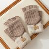 Warm Gloves Female Autumn and Winter Riding Cute Winter Student Five-finger Knitting Winter Can Be Divided