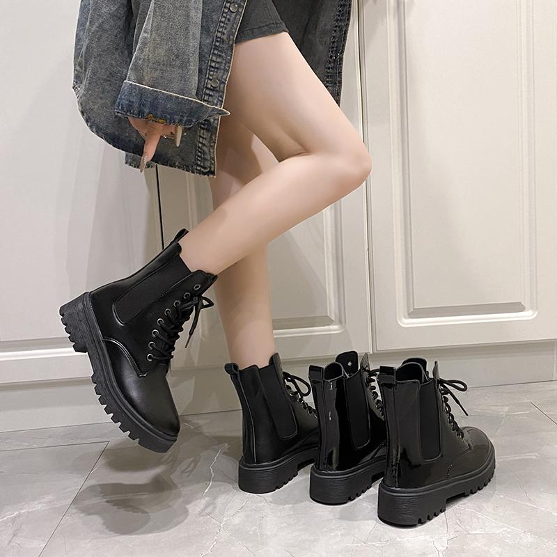 2024 Spring New Women's Shoes Comfortable Fashion Boots Women's Short Boots Mid-Heel Thick Heel Round Toe Boots