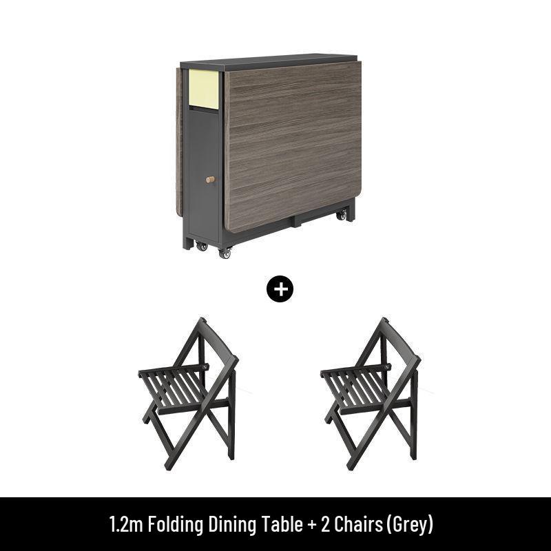 Cream Style Foldable Dining Table and Chair Set - Simple, Multi-Functional, Portable Furniture for Home