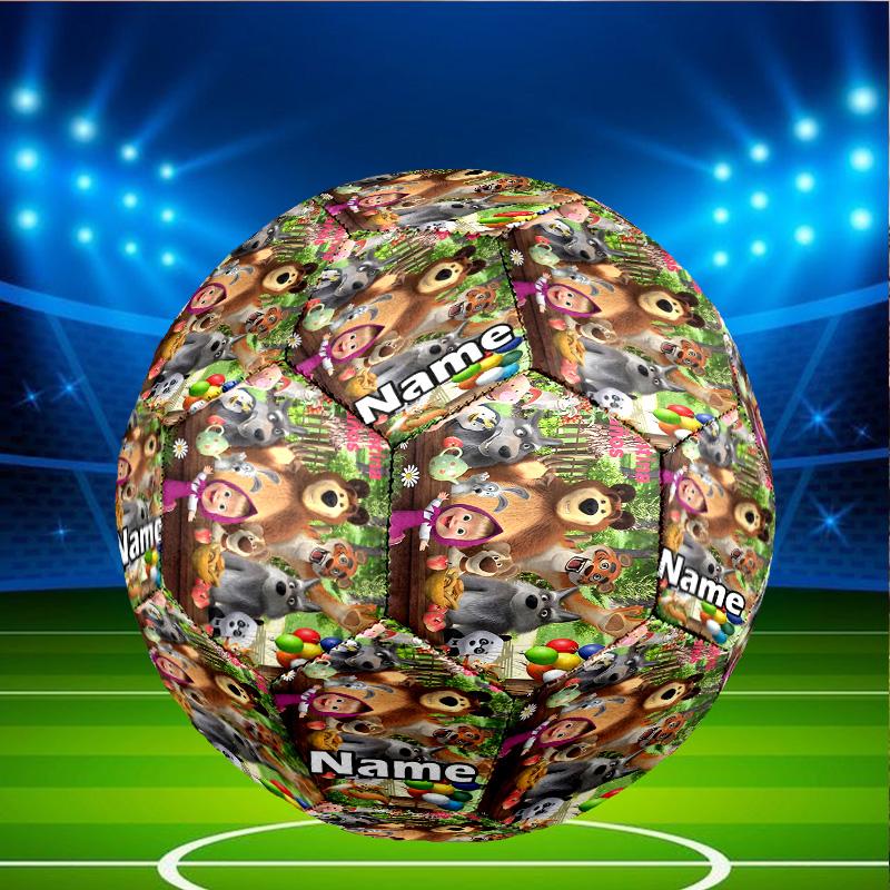 Custom Name Personalized Masha and The Bear-A Print Size 5 Soccer Ball Training & Match Football, for Team, Kicking, Gift for Football Enthusiasts