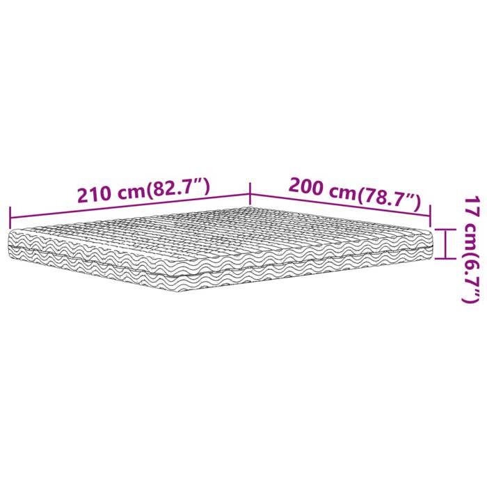 VidaXL Matelas en mousse blanc 200x210 cm dureté H2 H3,matelas de lit,matelas de lit de jour,matelas en mousse pour lit 4016637