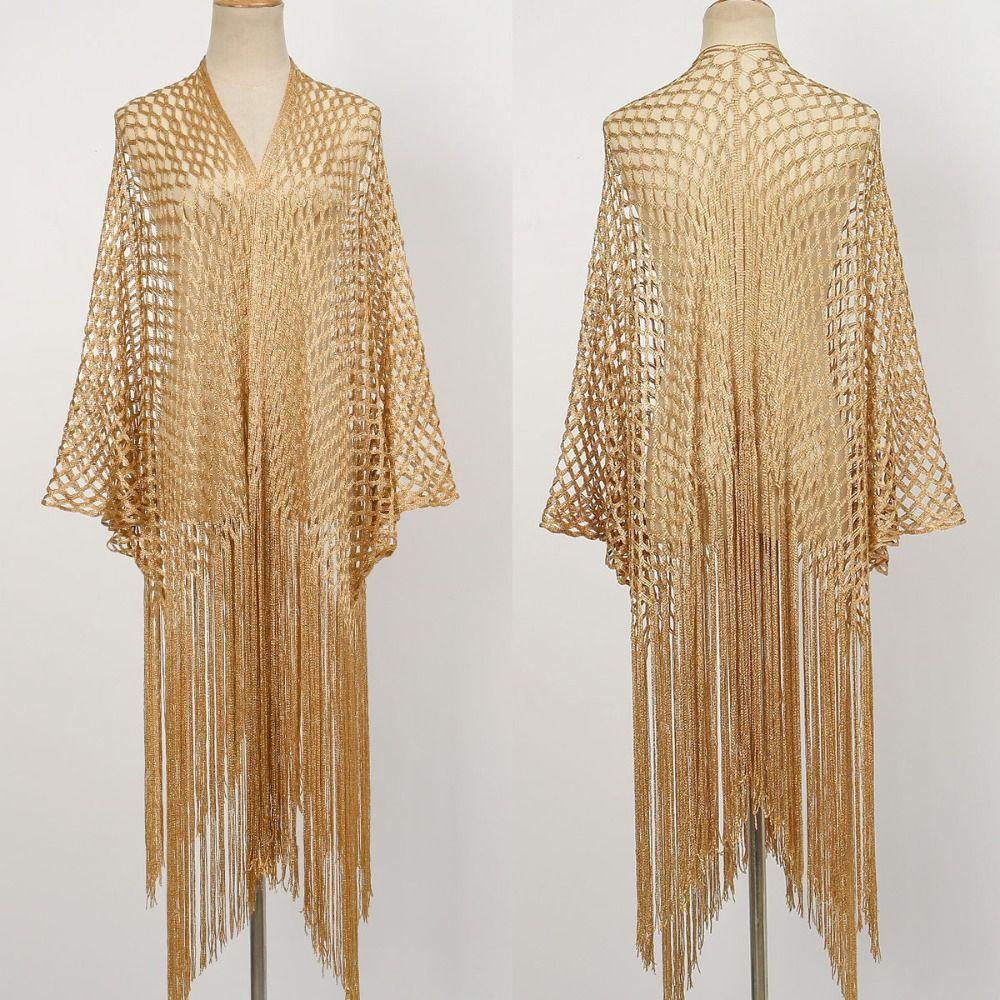 Tassel Patchwork Summer Scarf Hollow Wedding Bridal Shawl Women Tulle Shawl Wedding Accessories