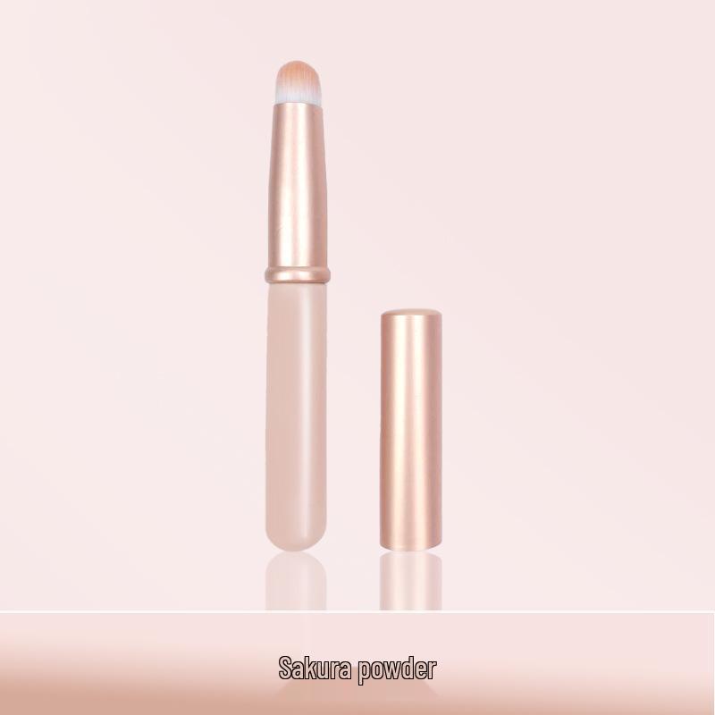 Compact Lip Brush - Small Round Head with Cap for Lipstick, Blending, and Concealer. Ideal for Professional Makeup.