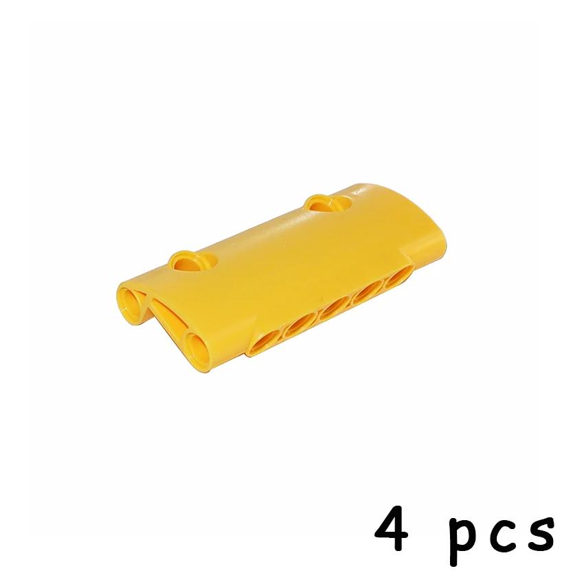 4PCS MOC Parts 24119 Panel Curved 7x3 with 2 Pin Holes through Panel Surface Mechanical Brick Playset Car Technical Block Bricks
