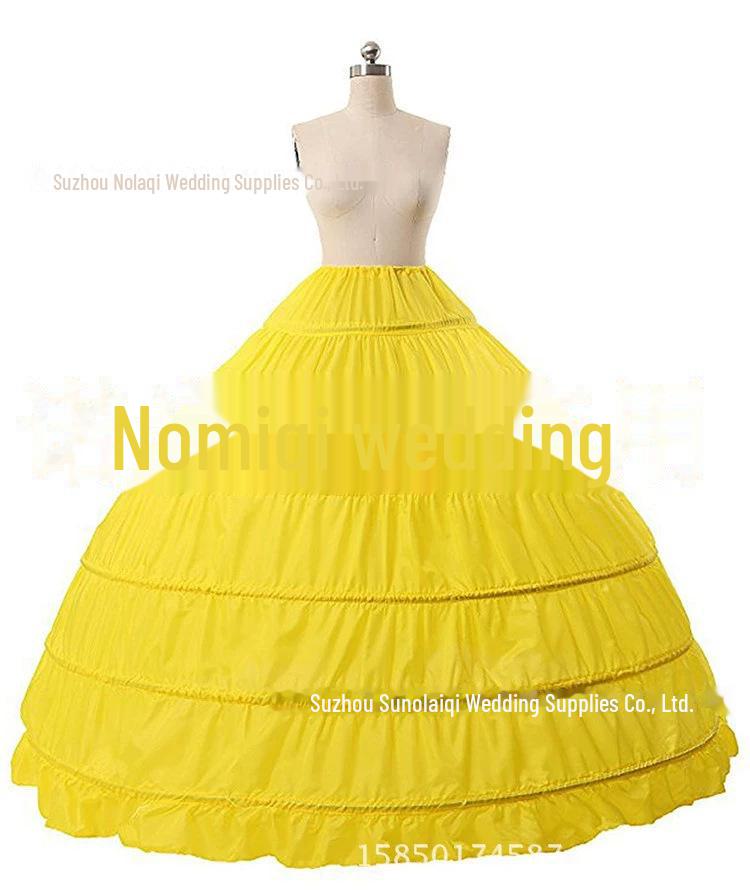 

6-Steel Bridal Wedding Dress Bustle - Super Fluffy, Available In 9 Colors Six-steel rod жовтий