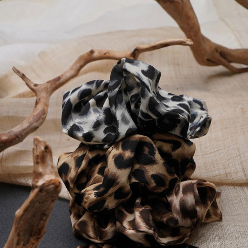 Stoff Leopardenmuster Großdarm Haarband Retro Elegant Hochelastisches Haargummi Kopfband Modische Vielseitige Haaraccessoires