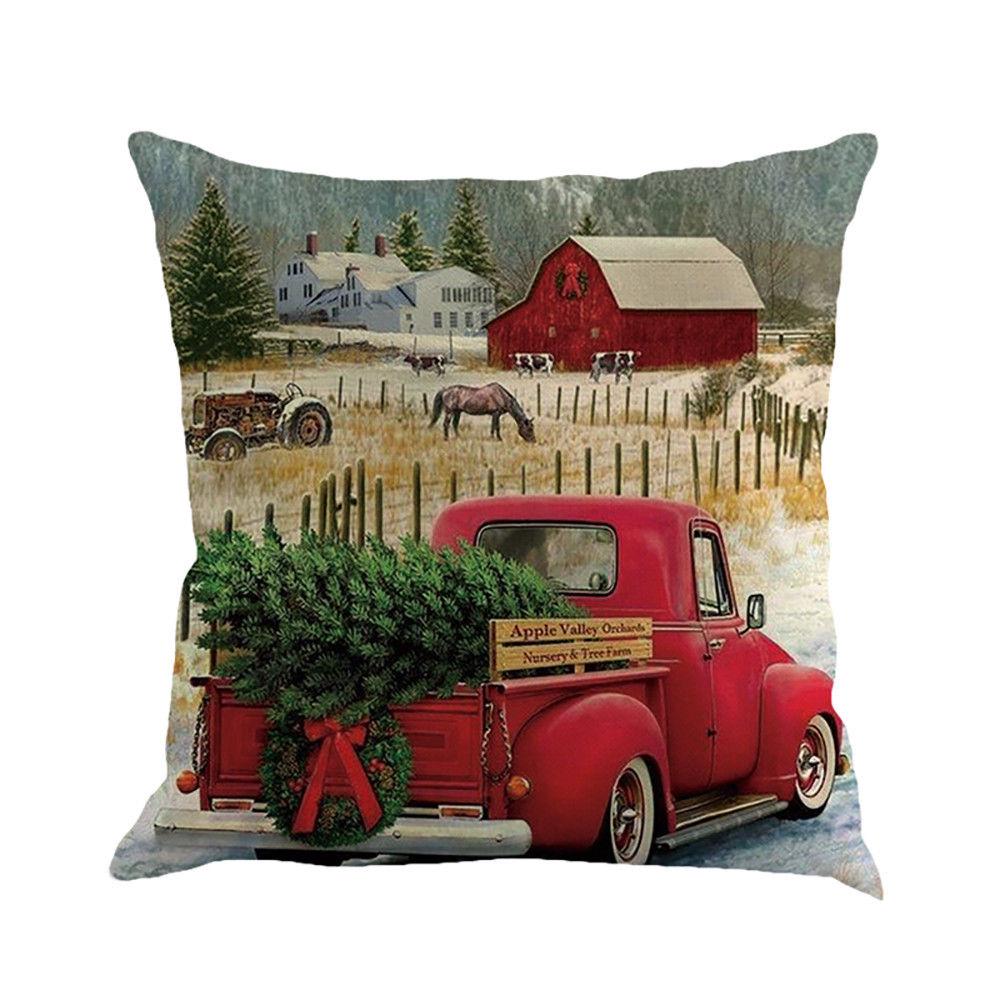 

Throw Waist Christmas Pillow Case Cotton Linen Cushion Cover Sofa Car Home Decor 7