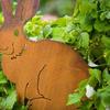 BHBL Rustic Metal Rabbits Garden Stake - Rusty Bunny Silhouette, Outdoor Yard Art for Farmhouse Decor, Perfect for Easter