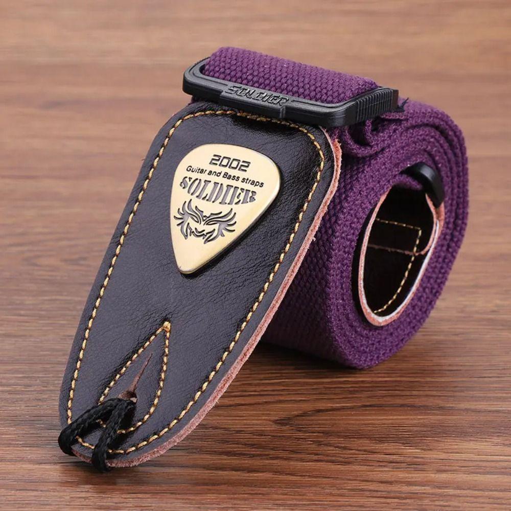 Adjustable Acoustic Guitar Belt Leather Ends Electric Bass Belt Durable Guitar Strap  Instrument