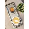 Elegant Stainless Steel Rectangular Serving Tray, Mirror Finish Coffee Tea Platter, Silver, 13 X 5.12 Inch, for Cafe, Home Desserts Long Metal Plate