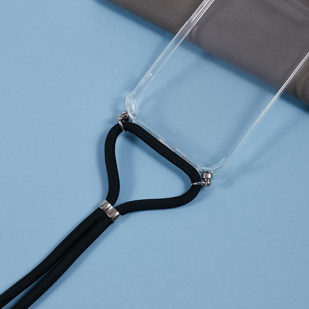 Pro Google Pixel 9/Pixel 9 Pro Pouzdro Čtyři rohy Průhledný TPU Kryt na telefon s popruhem (Velký otvor pro objektiv)