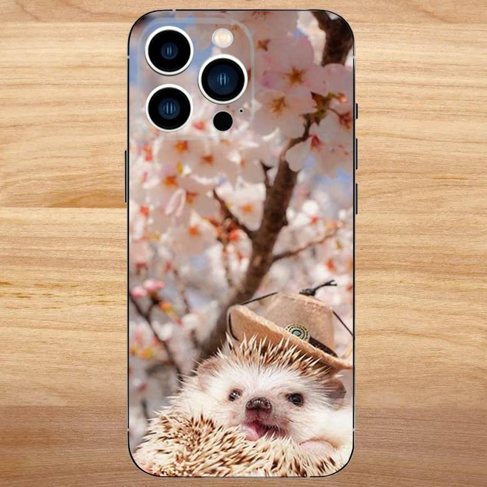Hedgehog animal Phone Case For iPhone 16,15,14,13,12,11,Mini,Pro,SE,MAX White Matte Shockproof Cover