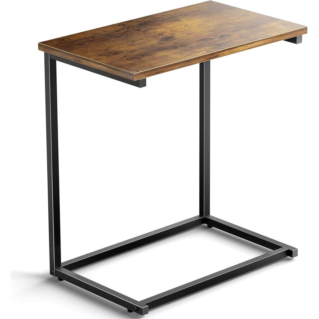 C Shaped End Table 27 Inches High, Side Table for Couch Slide Under, C Table Sofa Side End Table for Living Room