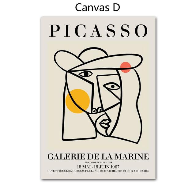 

Настенное искусство Пикассо, абстрактная линия, лицо, человеческое тело, холст, картина, галерея, скандинавские постеры и принты, декор, картинки для гостиной, без рамки 40*60cm